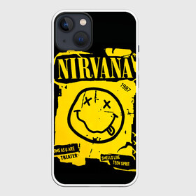 Чехол для iPhone 13 с принтом Nirvana 1987 в Белгороде,  |  | album | curt | kobain | logo | music | nevermind | nirvana | rock | smells like | smile | teen spirit | альбом | гитара | курт кобейн | логотип | музыка | невермайнд | нирвана | рок | смайл | стикер