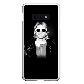 Чехол для Samsung S10E с принтом Курт Кобейн в Очках Nirvana в Белгороде, Силикон | Область печати: задняя сторона чехла, без боковых панелей | Тематика изображения на принте: album | curt | kobain | music | nevermind | nirvana | rock | smells like | teen spirit | альбом | гитара | курт кобейн | музыка | невермайнд | нирвана | рок