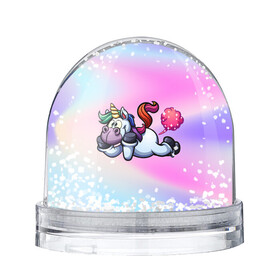 Снежный шар с принтом Озорной единорог в Белгороде, Пластик | Изображение внутри шара печатается на глянцевой фотобумаге с двух сторон | блестки | градиент | единорог | лошадь | пук | радуга | улыбка