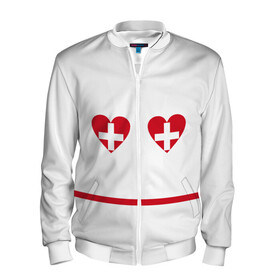 Мужской бомбер 3D Медсестра: в Белгороде, 100% полиэстер | застегивается на молнию, по бокам два кармана без застежек, по низу бомбера и на воротнике - эластичная резинка | врач | красный крест | лучшая | медсестра | прикол | самая