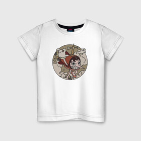 Детская футболка хлопок с принтом Cuphead ( Hilda Berg) в Белгороде, 100% хлопок | круглый вырез горловины, полуприлегающий силуэт, длина до линии бедер | airplane | blimp | boss | cuphead | game | hilda
