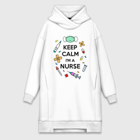 Платье-худи хлопок с принтом Keep Calm... Медсестра в Белгороде,  |  | keep calm | nurse | врач | день медработника | день медсестры | медик | медицина | медработник | медсестра | прикол