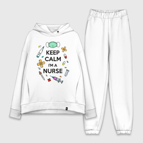 Женский костюм хлопок Oversize с принтом Keep Calm... Медсестра в Белгороде,  |  | keep calm | nurse | врач | день медработника | день медсестры | медик | медицина | медработник | медсестра | прикол