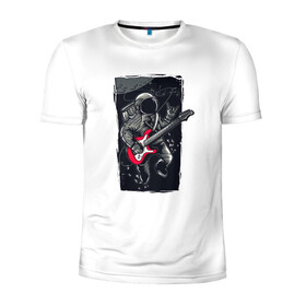 Мужская футболка 3D спортивная с принтом Астронавт музыкант в Белгороде, 100% полиэстер с улучшенными характеристиками | приталенный силуэт, круглая горловина, широкие плечи, сужается к линии бедра | астронавт | астронавт музыкант | космонавт | космос