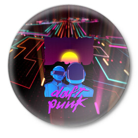 Значок с принтом Daft Punk Electrix в Белгороде,  металл | круглая форма, металлическая застежка в виде булавки | Тематика изображения на принте: by craig drake | daft punk | madeinkipish | thomas bangalter | дафт панк | маски | тома и ги мануэль