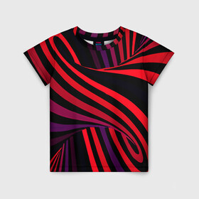 Детская футболка 3D с принтом Оптическая иллюзия в Белгороде, 100% гипоаллергенный полиэфир | прямой крой, круглый вырез горловины, длина до линии бедер, чуть спущенное плечо, ткань немного тянется | абстракция | геометрия | градиент | иллюзия | линии | спираль | труба