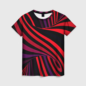 Женская футболка 3D с принтом Оптическая иллюзия в Белгороде, 100% полиэфир ( синтетическое хлопкоподобное полотно) | прямой крой, круглый вырез горловины, длина до линии бедер | абстракция | геометрия | градиент | иллюзия | линии | спираль | труба