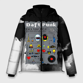 Мужская зимняя куртка 3D с принтом daft punk modern в Белгороде, верх — 100% полиэстер; подкладка — 100% полиэстер; утеплитель — 100% полиэстер | длина ниже бедра, свободный силуэт Оверсайз. Есть воротник-стойка, отстегивающийся капюшон и ветрозащитная планка. 

Боковые карманы с листочкой на кнопках и внутренний карман на молнии. | by craig drake | daft punk | madeinkipish | thomas bangalter | дафт панк | маски | тома и ги мануэль