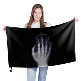 Флаг 3D с принтом X-Ray hand в Белгороде, 100% полиэстер | плотность ткани — 95 г/м2, размер — 67 х 109 см. Принт наносится с одной стороны | hand | mouse | x ray | мышка | рука