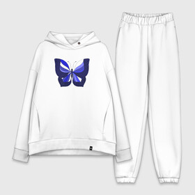 Женский костюм хлопок Oversize с принтом Бабочка в Белгороде,  |  | butterfly | арт | сине белая бабочка