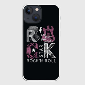 Чехол для iPhone 13 mini с принтом Rock star в Белгороде,  |  | rock | rock star | rockn roll | star | гитара | рок | рокер | рокнролл | шум