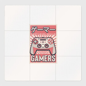 Магнитный плакат 3Х3 с принтом Геймпад геймера Japan gamer в Белгороде, Полимерный материал с магнитным слоем | 9 деталей размером 9*9 см | game | gamer | japan | джойстик | игрок | управление