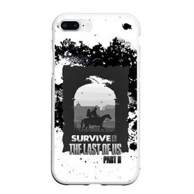 Чехол для iPhone 7Plus/8 Plus матовый с принтом The Last of US SURVIVE в Белгороде, Силикон | Область печати: задняя сторона чехла, без боковых панелей | ellie | game | joel | naughty dog | part 2 | the last of us | zombie | джоэл | зомби | одни из нас | элли