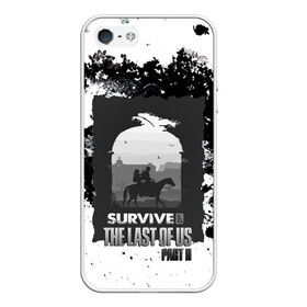 Чехол для iPhone 5/5S матовый с принтом The Last of US SURVIVE в Белгороде, Силикон | Область печати: задняя сторона чехла, без боковых панелей | ellie | game | joel | naughty dog | part 2 | the last of us | zombie | джоэл | зомби | одни из нас | элли