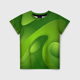 Детская футболка 3D с принтом 3d Green abstract в Белгороде, 100% гипоаллергенный полиэфир | прямой крой, круглый вырез горловины, длина до линии бедер, чуть спущенное плечо, ткань немного тянется | luxury | versace | vip | абстракция | версаче | вип | паттерн | роскошь | текстуры