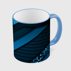 Кружка с принтом 3D luxury blue abstract в Белгороде, керамика | ёмкость 330 мл | luxury | versace | vip | абстракция | версаче | вип | паттерн | роскошь | текстуры