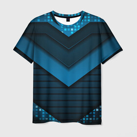 Мужская футболка 3D с принтом 3D luxury blue abstract в Белгороде, 100% полиэфир | прямой крой, круглый вырез горловины, длина до линии бедер | luxury | versace | vip | абстракция | версаче | вип | паттерн | роскошь | текстуры
