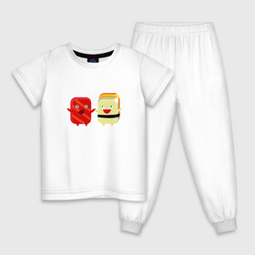 Детская пижама хлопок с принтом Гунканы в Белгороде, 100% хлопок |  брюки и футболка прямого кроя, без карманов, на брюках мягкая резинка на поясе и по низу штанин
 | роллы | суши | япония | японская еда