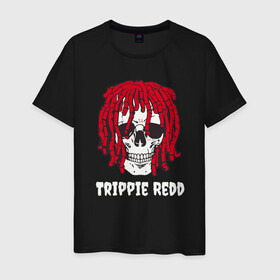 Мужская футболка хлопок с принтом TRIPPIE REDD в Белгороде, 100% хлопок | прямой крой, круглый вырез горловины, длина до линии бедер, слегка спущенное плечо. | 1400 | big | rap | red | redd | trippie | ред | редд | рэд | рэдд | триппи