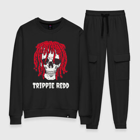 Женский костюм хлопок с принтом TRIPPIE REDD в Белгороде, 100% хлопок | на свитшоте круглая горловина, мягкая резинка по низу. Брюки заужены к низу, на них два вида карманов: два 