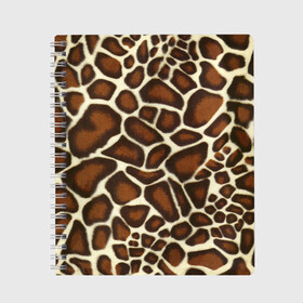 Тетрадь с принтом Жираф в Белгороде, 100% бумага | 48 листов, плотность листов — 60 г/м2, плотность картонной обложки — 250 г/м2. Листы скреплены сбоку удобной пружинной спиралью. Уголки страниц и обложки скругленные. Цвет линий — светло-серый
 | giraffe | животное | жираф | пятна | текстура