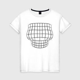 Женская футболка хлопок с принтом БОЛЬШАЯ ГРУДЬ ИЛЛЮЗИЯ в Белгороде, 100% хлопок | прямой крой, круглый вырез горловины, длина до линии бедер, слегка спущенное плечо | big boobs | boobs | optical illusion | большая грудь | геометрия | иллюзия | обман