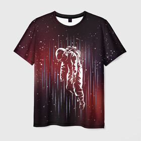 Мужская футболка 3D с принтом Прострация в Белгороде, 100% полиэфир | прямой крой, круглый вырез горловины, длина до линии бедер | moon | арт | день космонавтики | звезды | космонавт | космос | лого | луна | небо | планеты