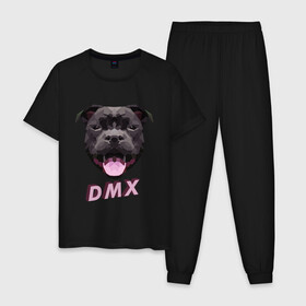 Мужская пижама хлопок с принтом DMX Low Poly Boomer Dog в Белгороде, 100% хлопок | брюки и футболка прямого кроя, без карманов, на брюках мягкая резинка на поясе и по низу штанин
 | 3d | 3д | abstract | boomer | dog | dogs | grand champ | nfs game | puppy | raff ryders | staff | stafford | year of the dog | абстракция | бумер | лоу поли | пёс | питбуль | полигоны | порода | рэпер | рэппер | стафф | стаффорд | стаффордширский
