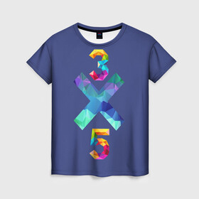 Женская футболка 3D с принтом 3X5 в Белгороде, 100% полиэфир ( синтетическое хлопкоподобное полотно) | прямой крой, круглый вырез горловины, длина до линии бедер | year | год | математика | радужный | цветной | цифры