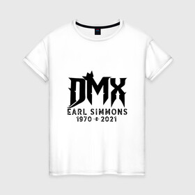 Женская футболка хлопок с принтом DMX King в Белгороде, 100% хлопок | прямой крой, круглый вырез горловины, длина до линии бедер, слегка спущенное плечо | dmx | dog | earl simmons | hip hop | music | new york | rap | rapper | rip | ruff ryders | диэмикс | музыка | нью йорк | пёс | рэп | рэпер | хипхоп | эрл симмонс