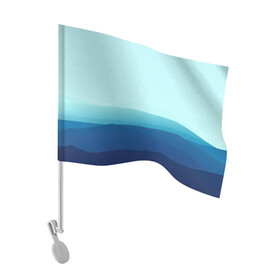 Флаг для автомобиля с принтом Море в Белгороде, 100% полиэстер | Размер: 30*21 см | арт | вектор | векторный рисунок | геометрические фигуры | геометрия | линии | море | небо | оттенки синего | рисунок | синий