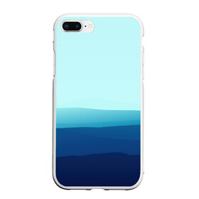 Чехол для iPhone 7Plus/8 Plus матовый с принтом Море в Белгороде, Силикон | Область печати: задняя сторона чехла, без боковых панелей | арт | вектор | векторный рисунок | геометрические фигуры | геометрия | линии | море | небо | оттенки синего | рисунок | синий