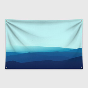 Флаг-баннер с принтом Море в Белгороде, 100% полиэстер | размер 67 х 109 см, плотность ткани — 95 г/м2; по краям флага есть четыре люверса для крепления | арт | вектор | векторный рисунок | геометрические фигуры | геометрия | линии | море | небо | оттенки синего | рисунок | синий