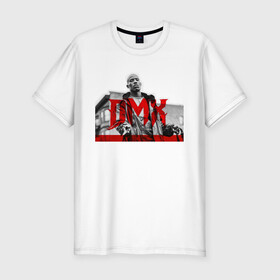 Мужская футболка хлопок Slim с принтом DMX (rap artist) в Белгороде, 92% хлопок, 8% лайкра | приталенный силуэт, круглый вырез ворота, длина до линии бедра, короткий рукав | american | artist | dmx | dog | earl simmons | gangsta | hip hop | legend | rap | музыка | рэп | хип хоп