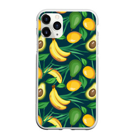 Чехол для iPhone 11 Pro Max матовый с принтом Фрукты в Белгороде, Силикон |  | avokado | авокадо | бананы | лимоны | фрукты