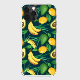 Чехол для iPhone 12 Pro Max с принтом Фрукты в Белгороде, Силикон |  | avokado | авокадо | бананы | лимоны | фрукты