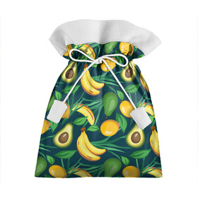 Подарочный 3D мешок с принтом Фрукты в Белгороде, 100% полиэстер | Размер: 29*39 см | avokado | авокадо | бананы | лимоны | фрукты