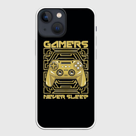 Чехол для iPhone 13 mini с принтом GAMERS NEVER SLEEP в Белгороде,  |  | game | gamer | japan | джойстик | игрок | управление