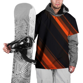 Накидка на куртку 3D с принтом ORANGE Black в Белгороде, 100% полиэстер |  | Тематика изображения на принте: lines | линии | оранжевое | полосы | черное
