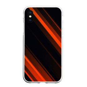 Чехол для iPhone XS Max матовый с принтом ORANGE Black в Белгороде, Силикон | Область печати: задняя сторона чехла, без боковых панелей | lines | линии | оранжевое | полосы | черное