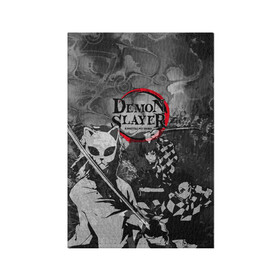 Обложка для паспорта матовая кожа с принтом The demons must die в Белгороде, натуральная матовая кожа | размер 19,3 х 13,7 см; прозрачные пластиковые крепления | anime | demon slayers | аниме | клинок рассекающий демонов | манга | мультфильм | персонажи | танджиро камадо