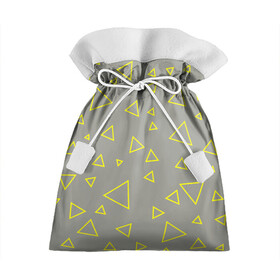 Подарочный 3D мешок с принтом Желтый и серый | Yellow & gray в Белгороде, 100% полиэстер | Размер: 29*39 см | gray | triangle | yellow | желтый | серый | треугольник