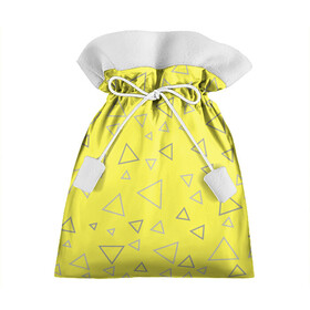 Подарочный 3D мешок с принтом Желтый и серый | Yellow & gray в Белгороде, 100% полиэстер | Размер: 29*39 см | Тематика изображения на принте: gray | triangle | yellow | желтый | серый | треугольник