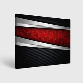 Холст прямоугольный с принтом 3D Красные соты металлические в Белгороде, 100% ПВХ |  | luxury | versace | vip | абстракция | версаче | вип | паттерн | роскошь | текстуры