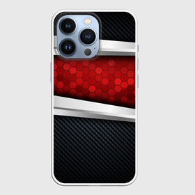 Чехол для iPhone 13 Pro с принтом 3D Красные соты металлические в Белгороде,  |  | luxury | versace | vip | абстракция | версаче | вип | паттерн | роскошь | текстуры