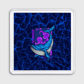 Магнит 55*55 с принтом Кит мечтатель The dreamer в Белгороде, Пластик | Размер: 65*65 мм; Размер печати: 55*55 мм | the dreamer | вода | волны | кит | мечта | мечтатель | море | океан | подводный мир | рыба