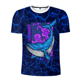 Мужская футболка 3D спортивная с принтом Кит мечтатель The dreamer в Белгороде, 100% полиэстер с улучшенными характеристиками | приталенный силуэт, круглая горловина, широкие плечи, сужается к линии бедра | Тематика изображения на принте: the dreamer | вода | волны | кит | мечта | мечтатель | море | океан | подводный мир | рыба
