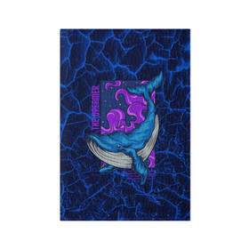 Обложка для паспорта матовая кожа с принтом Кит мечтатель The dreamer в Белгороде, натуральная матовая кожа | размер 19,3 х 13,7 см; прозрачные пластиковые крепления | the dreamer | вода | волны | кит | мечта | мечтатель | море | океан | подводный мир | рыба