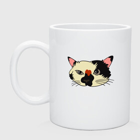 Кружка керамическая с принтом Милая мордочка сердитого кота в Белгороде, керамика | объем — 330 мл, диаметр — 80 мм. Принт наносится на бока кружки, можно сделать два разных изображения | art | cat | cat face | cats | cute | grumpy | home | kawaii | kitten | kitty | pussycat | арт | кавайи | котейка | котёнок | котик | котяра | кошечка | кошка | лицо | милота | моська | рисунок | смешные животные | сны | сон | устав