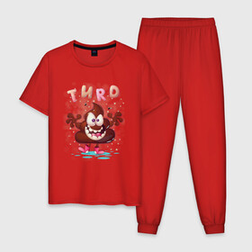 Мужская пижама хлопок с принтом Turd в Белгороде, 100% хлопок | брюки и футболка прямого кроя, без карманов, на брюках мягкая резинка на поясе и по низу штанин
 | анимация | арт | графика | кучка | мультяшки